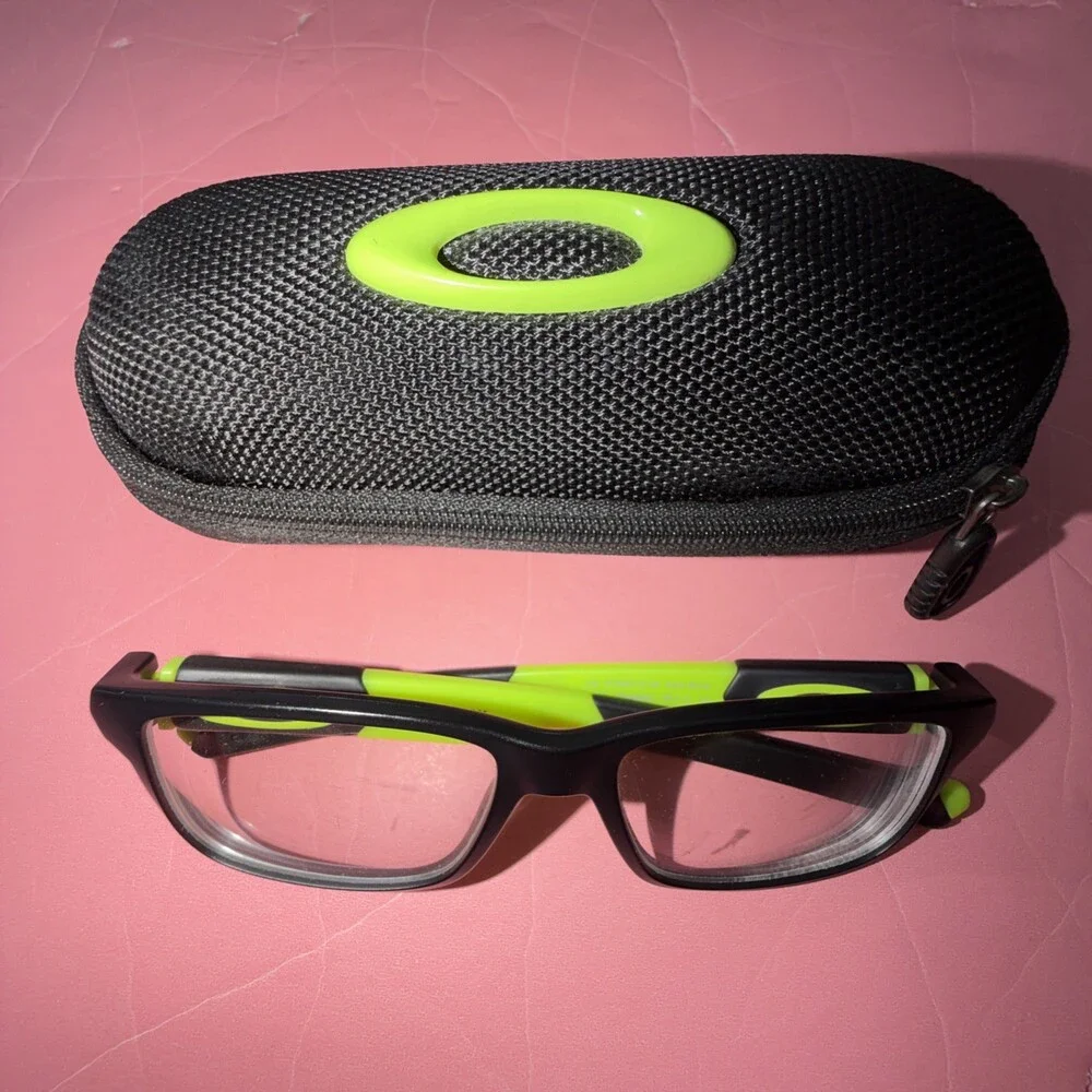 Oakley Field Day OY8007-0148 Satin Black GREEN Eyeglasses Frame+CASE 48-14-128